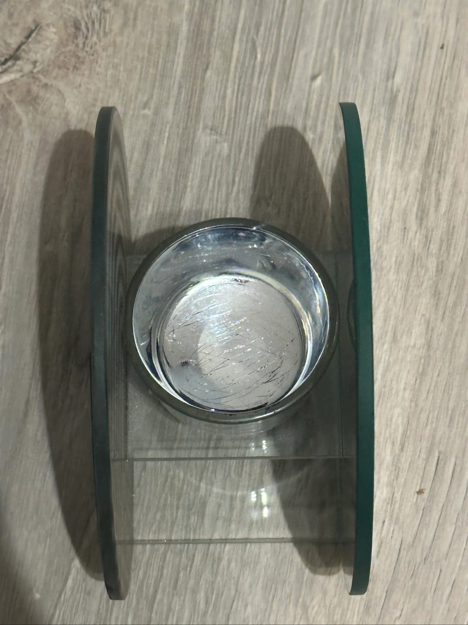 Glazen design theelichtkaars - contemporaine / industriële / retro stijl zwart en zilver – photo 4